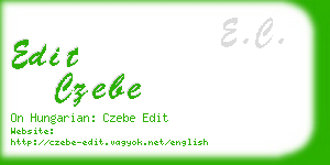 edit czebe business card